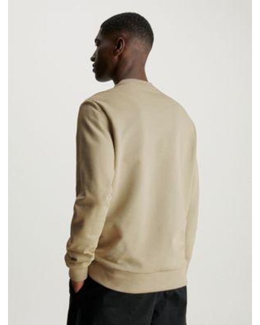 Sudadera de felpa de algodón con logo Calvin Klein de hombre de color Natural