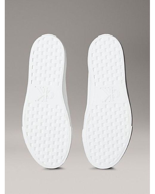 Calvin Klein Hoge Leren Plateausneakers in het White