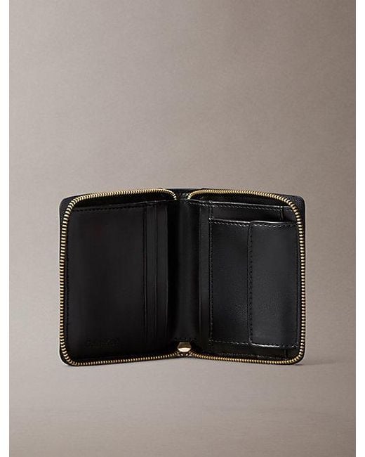 Calvin Klein Black Faux Leather Zip Wallet And Key Fob Set