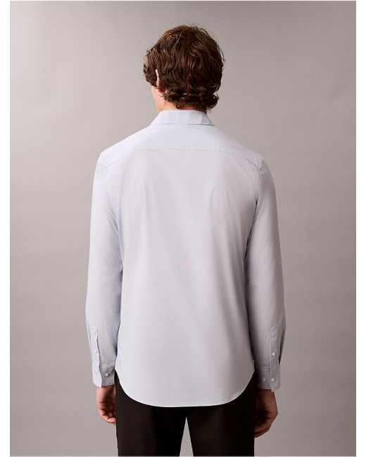 Calvin Klein White Slim Stretch Button-Down Shirt for men