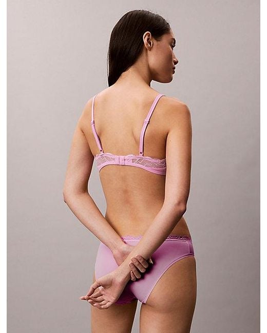 Calvin Klein Pink Triangle Bra Sensual Stretch Lace