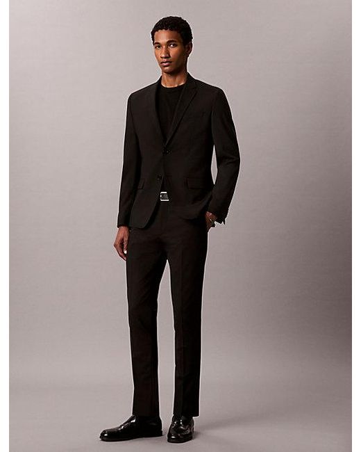Calvin Klein Black Slim Wool Stretch Blazer for men
