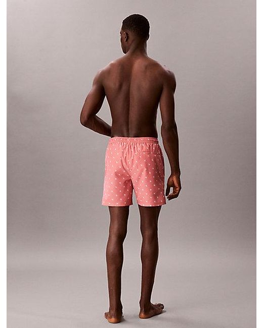 Calvin Klein Pink Medium Drawstring Swim Shorts Essentials for men