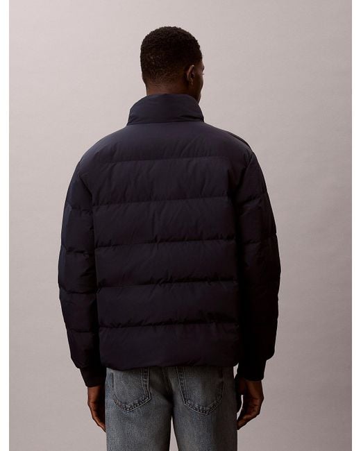 Calvin Klein Blue Chenille Monogram Puffer Jacket for men
