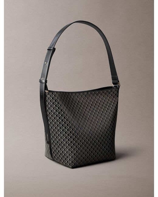 Calvin Klein Multicolor Allover Emblem Logo Bucket Bag