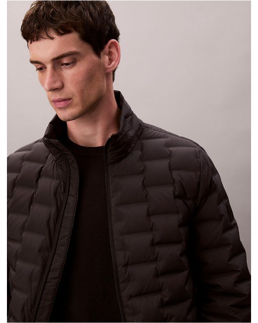 Calvin Klein Black Packable Lightweight Quilted Goose Down Puffer Jacket for men