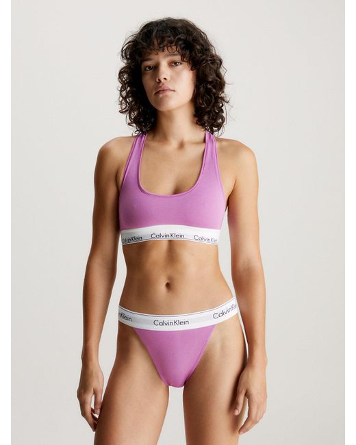 Calvin Klein Bralette And Thong Set Modern Cotton in Pink Lyst UK