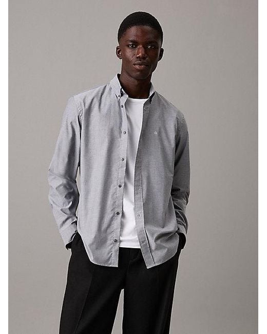 Camisa estilo oxford Calvin Klein de hombre de color Gray