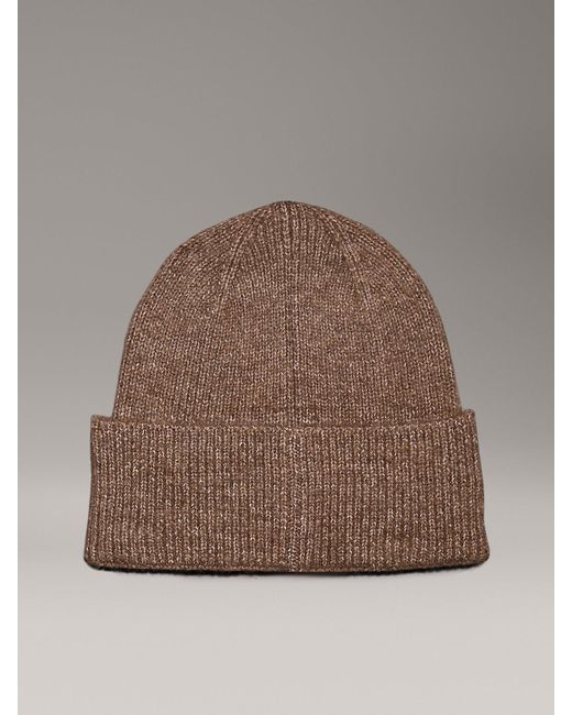 Calvin Klein Brown Knit Beanie for men