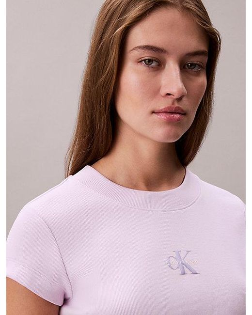 Calvin Klein Purple Monologo Baby Tee