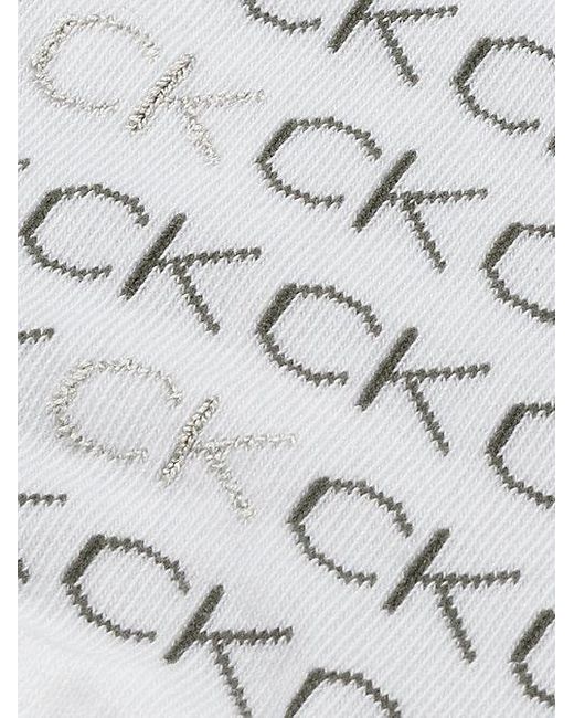 Calvin Klein White 2Er-Pack Logo-Knöchelsocken Aus Weich Gekämmter Baumwolle