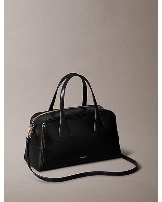 Calvin Klein Gray Monogram Hardware Bowling Bag