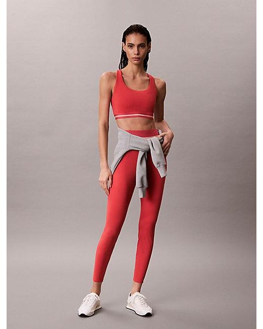 Calvin Klein Red Sport Quick Dry High Rise 7 8 Gym Leggings