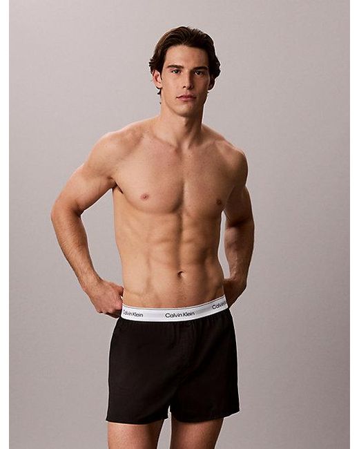 Calvin Klein Black 3 Pack Slim Boxers for men