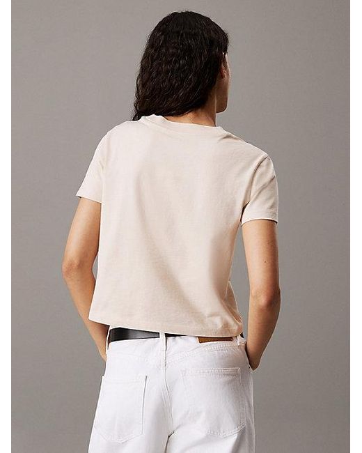 Calvin Klein Cropped Monogram T-Shirt in het Multicolor