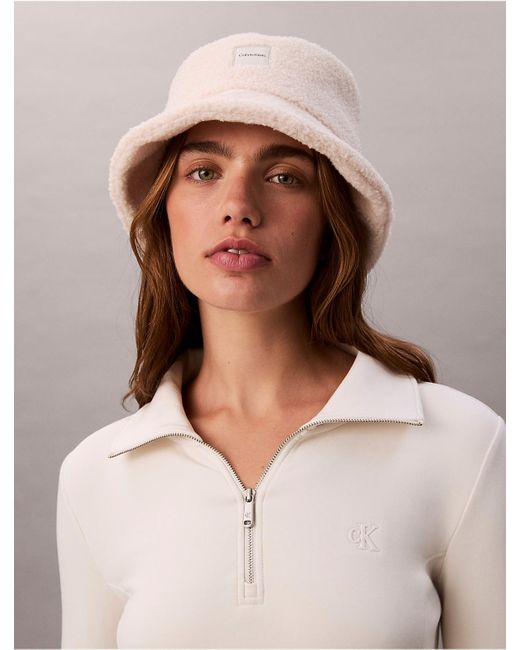 Calvin Klein Natural Boucle Bucket Hat