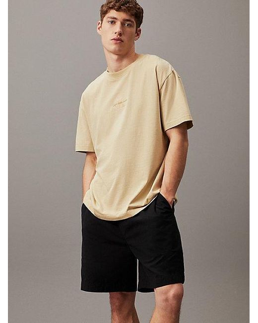 Shorts de algodón texturizado Calvin Klein de hombre de color Black