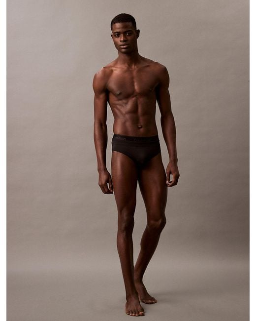 Calvin Klein Brown Double Waistband Swim Briefs for men