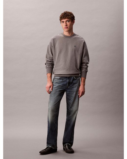 Calvin Klein Gray Relaxed Monogram Sweatshirt for men