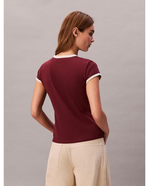 Calvin Klein Red 1968 Logo Graphic Baby Tee