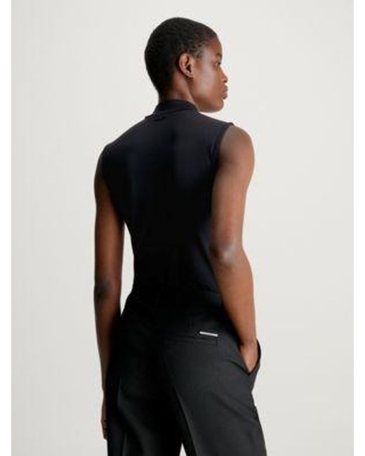 Calvin Klein Stretch Jersey Bodysuit in het Black