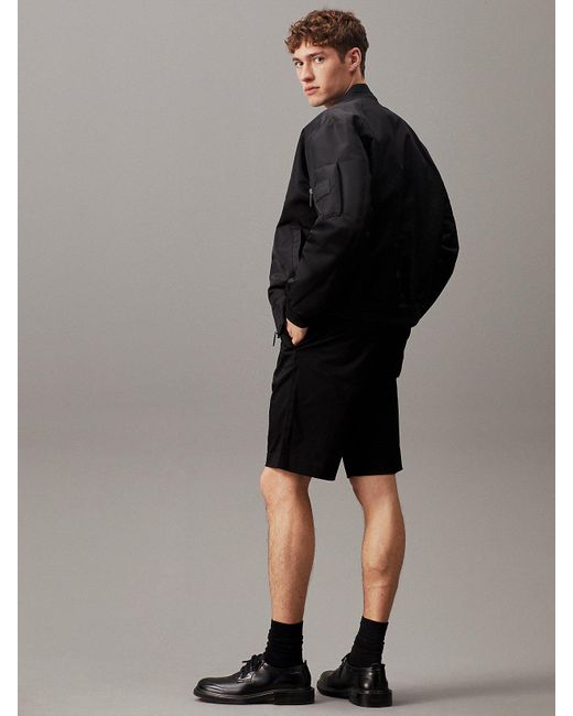 Calvin Klein Gray Stretch Satin Shorts for men