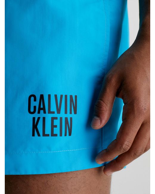 Calvin Klein Blue Double Waistband Swim Shorts - Intense Power for men
