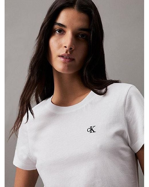 Calvin Klein White Slim Organic Cotton T-shirt