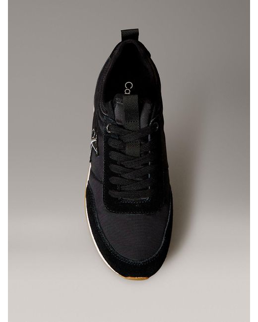 Calvin Klein Gray Signature Logo Runner Trainers