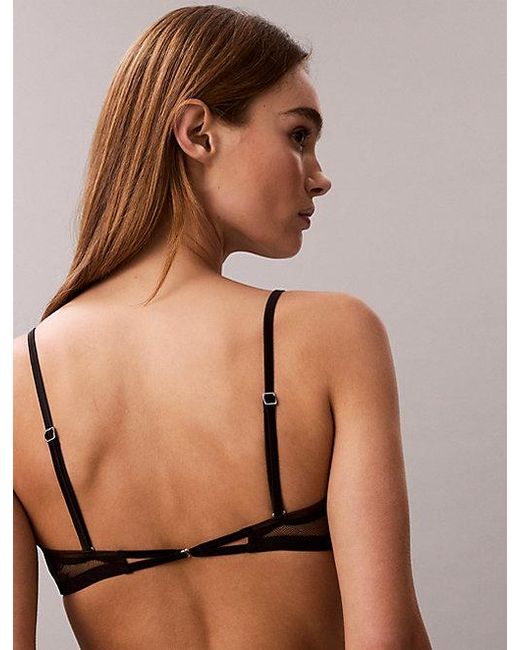 Calvin Klein Brown Bandeau Bra Ck Floral Lace