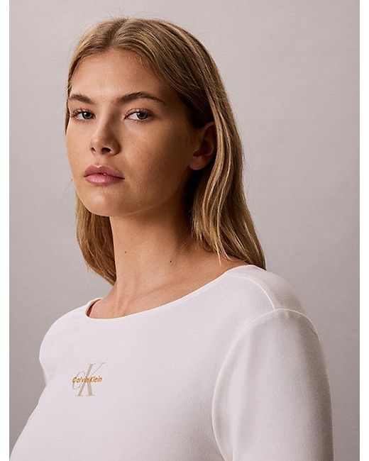 Calvin Klein Gray T-Shirt With U-Neck On The Back