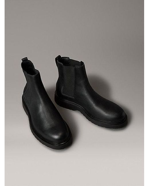 Calvin Klein Geschnürte Wildleder-Boots Mit Reißverschluss in Black für Herren