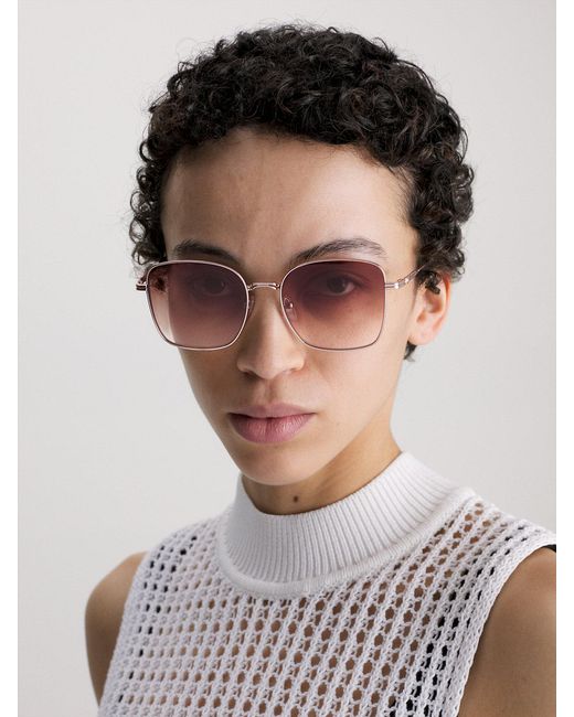 Calvin Klein Purple Rectangle Sunglasses Ck23100S