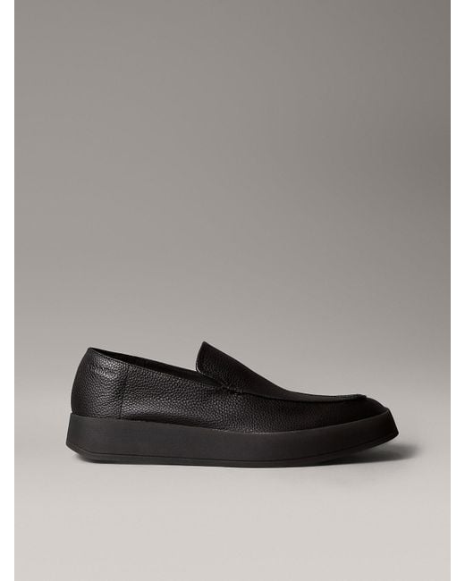 Calvin Klein Gray Leather Hybrid Cupsole Loafers for men
