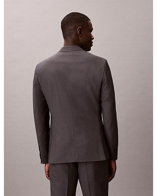 Calvin Klein Brown Slim Wool Textured Blazer for men