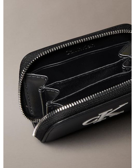 Calvin Klein Black Monogram Zip Wallet