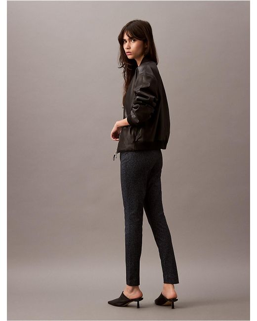 Calvin Klein Multicolor Ponte Herringbone Print Skinny Fit Pants