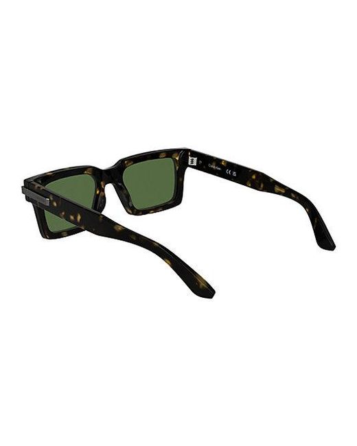 Calvin Klein Green Acetate Rectangle Sunglasses