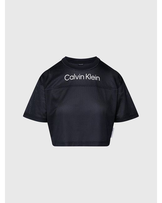 Calvin Klein Blue Mesh Cropped Gym T-shirt