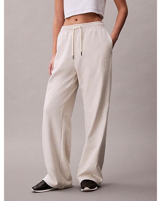 Calvin Klein Gray Jeans Cotton Terry Monogram Joggers