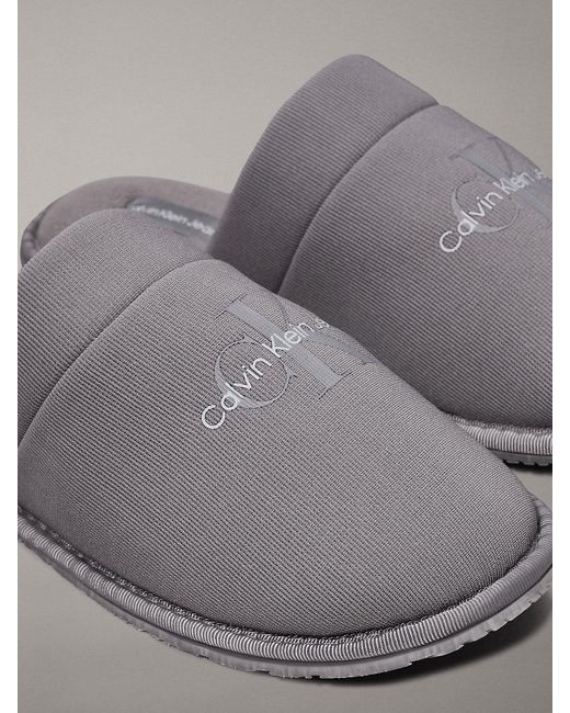 Calvin Klein Gray Fleece Lined Slippers for men