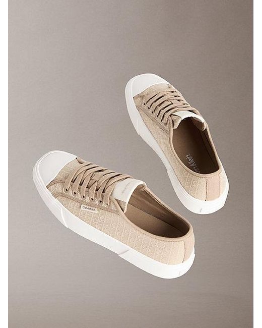Calvin Klein Natural Ck Luna Emblem Logo Jacquard Trainers