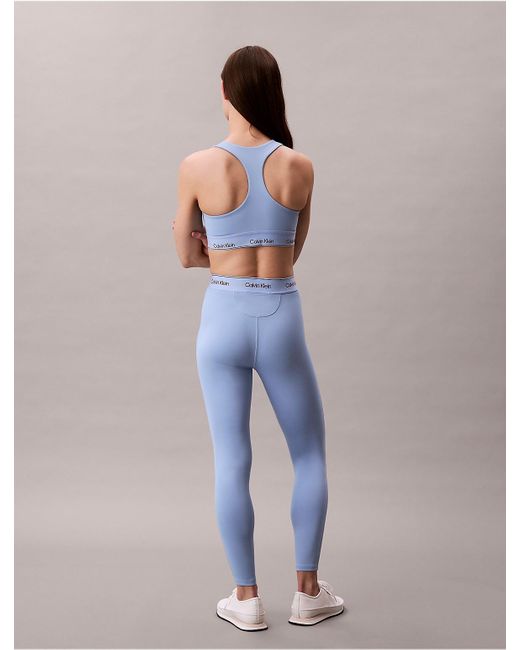 Calvin Klein Blue Quick-Dry High-Rise 7/8 Gym Leggings