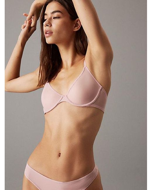 Calvin Klein Demi T-shirt-bh - Sheer Marquisette in het Brown