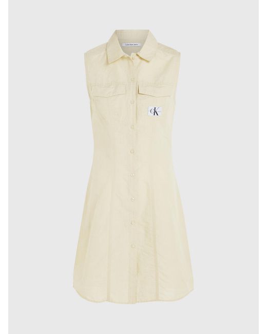 Calvin Klein Natural Linen Cotton Sleeveless Dress
