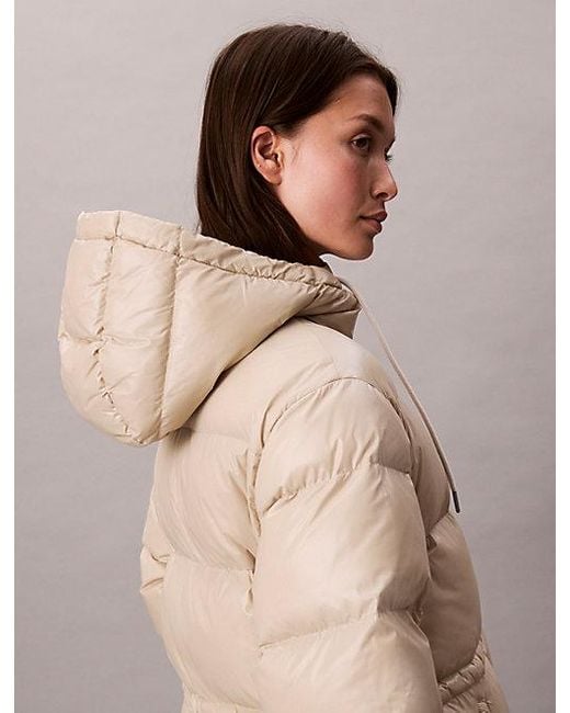 Calvin Klein Multicolor Jeans High Shine Hooded Puffer Coat