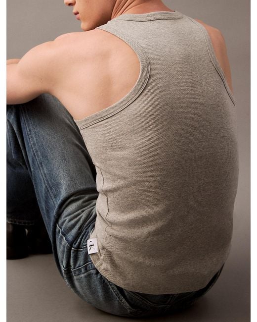 Calvin Klein Blue Cotton Stretch Lounge Tank Top for men
