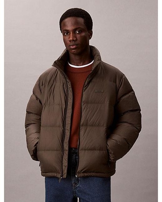 Calvin Klein Blue Channelled Down Puffer Jacket for men