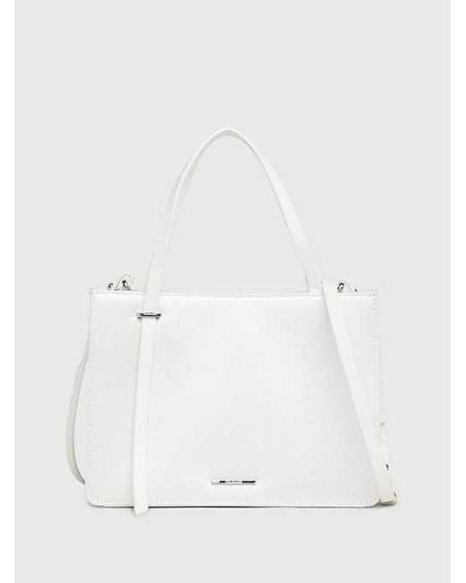 Calvin Klein White Satin-Handtasche