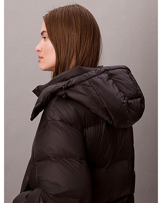 Calvin Klein Brown Kurze Daunen-Steppjacke